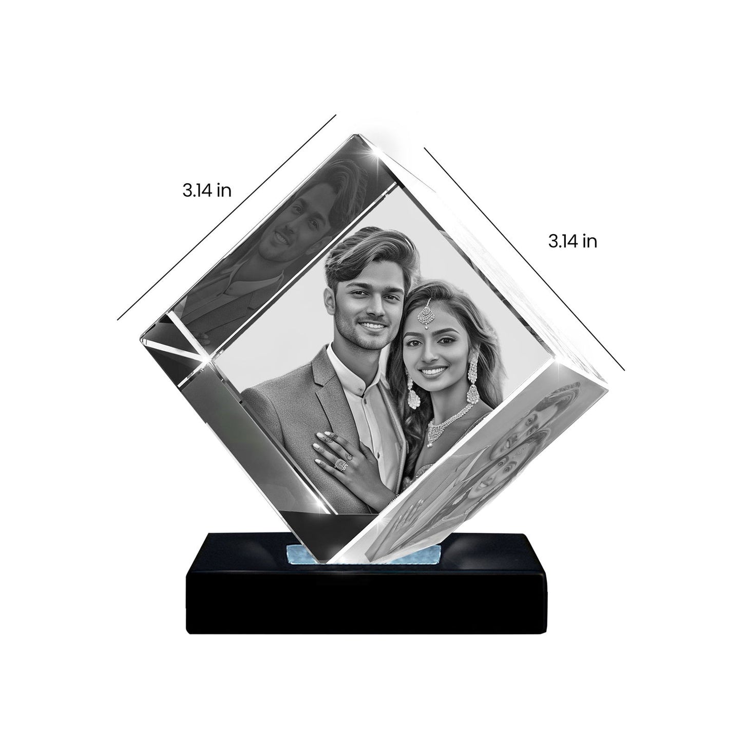 Diamond shaped 3d crystal - 3d crystal forever