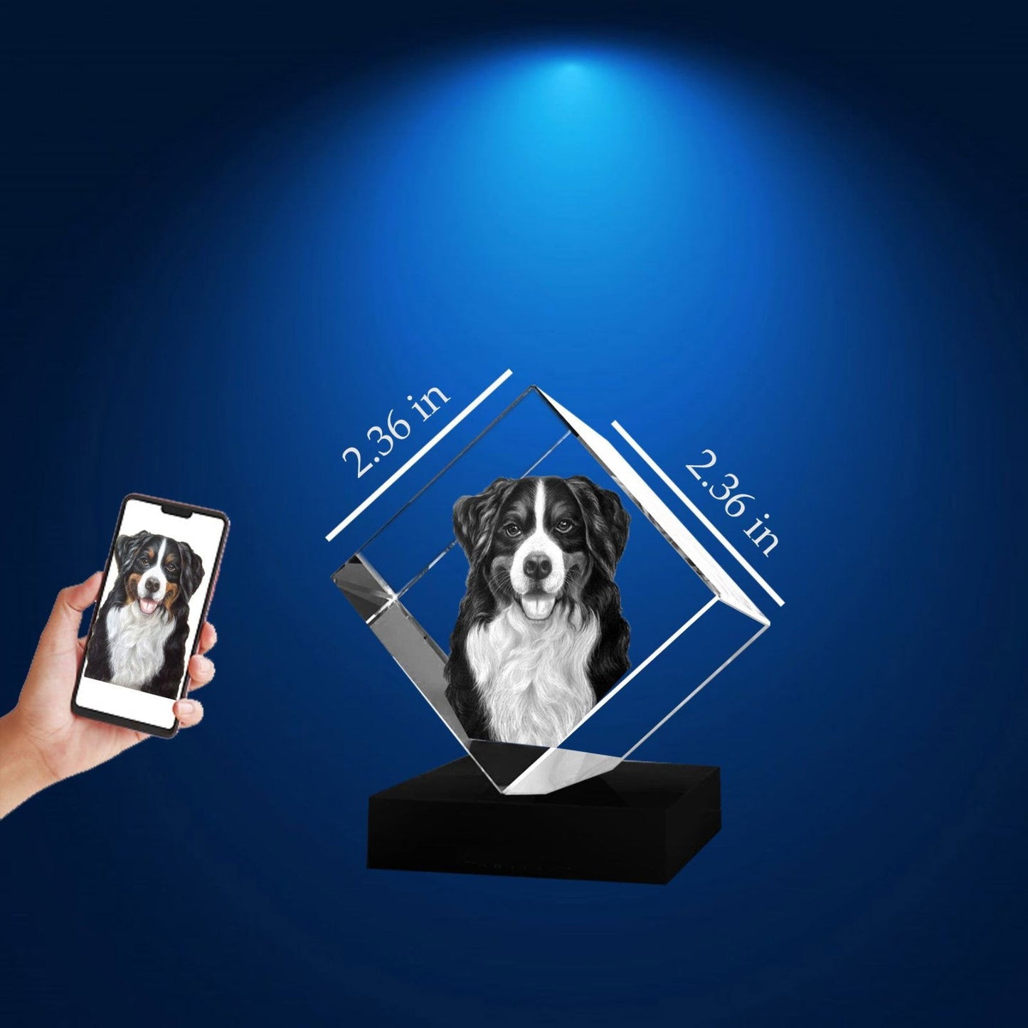 Diamond shaped 3d crystal - 3d crystal forever