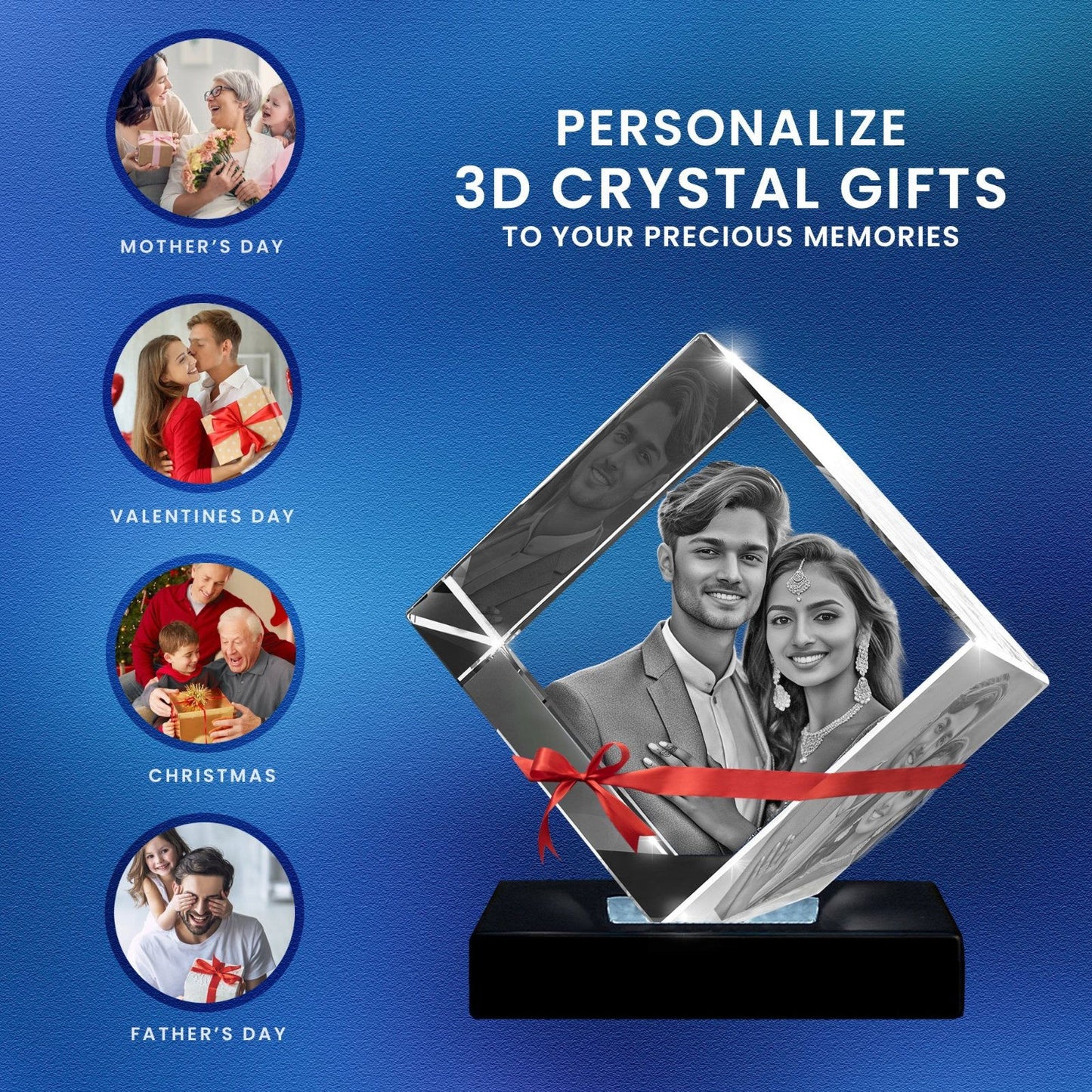 Diamond shaped 3d crystal - 3d crystal forever