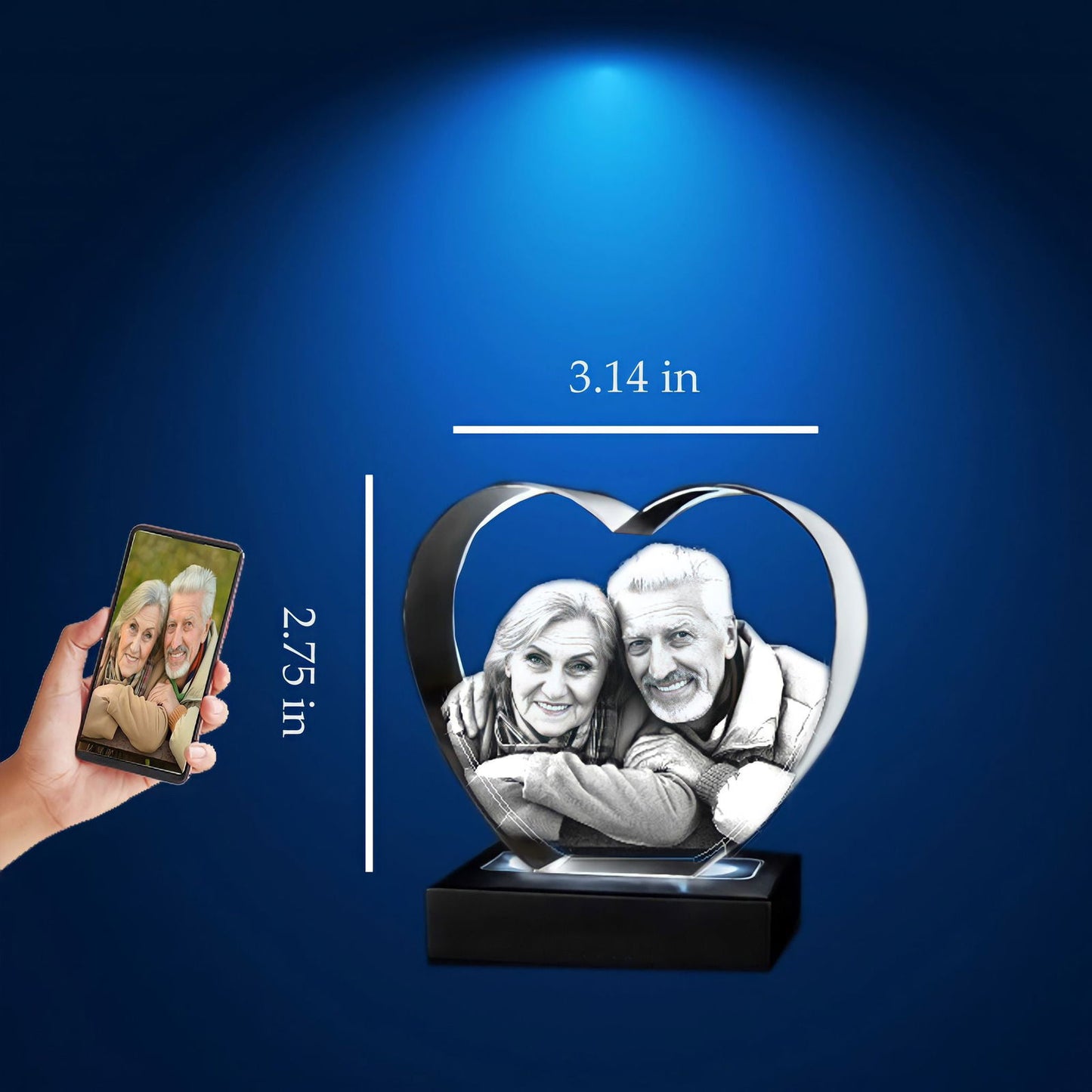 Heart Shaped 3D Crystal - 3d crystal forever
