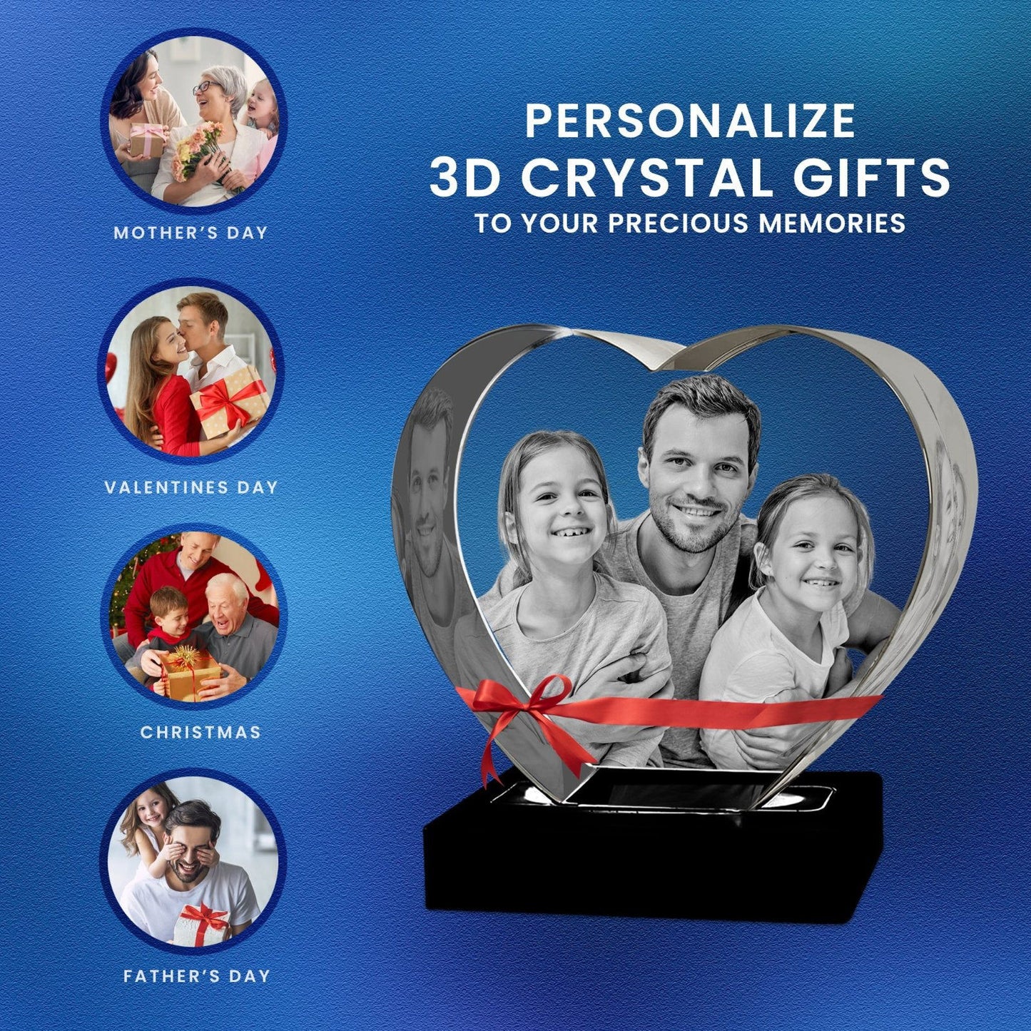 Heart Shaped 3D Crystal - 3d crystal forever
